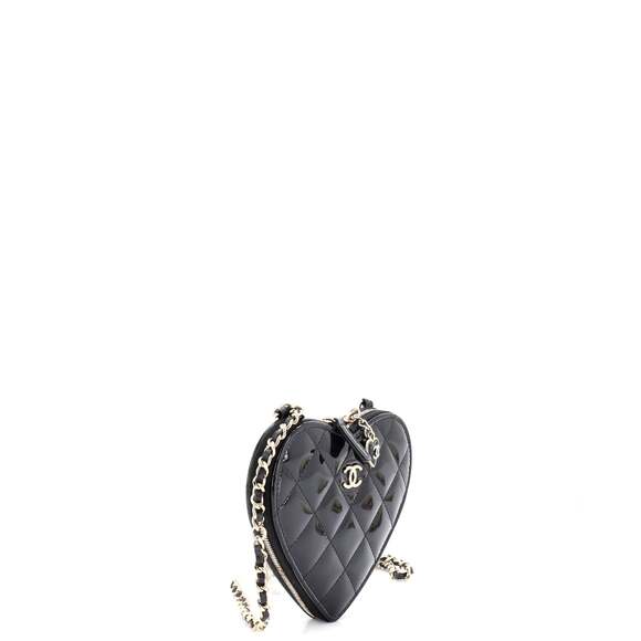 Chanel Double Heart Clutch With Chain #222426C34B - Picture 2 of 7